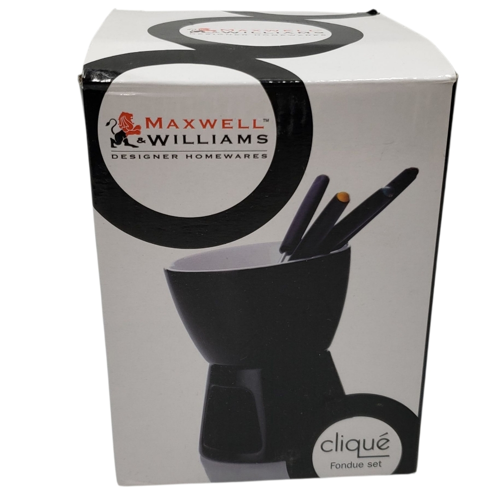 🔷️New Maxwell & Williams Black Fondue Set 4 Forks Chocolate - Picture 3 of 10